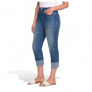 Frye Jrans High Rise Ankle Cuffed Medium Wash Blue Denim Womens Size 10 / 30